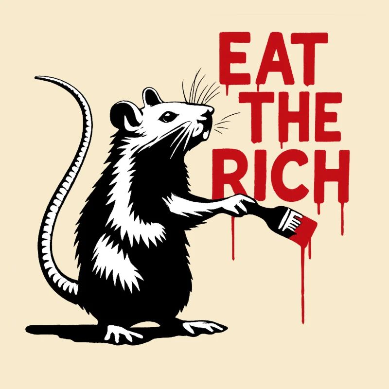 Rat with Message Eat the Rich