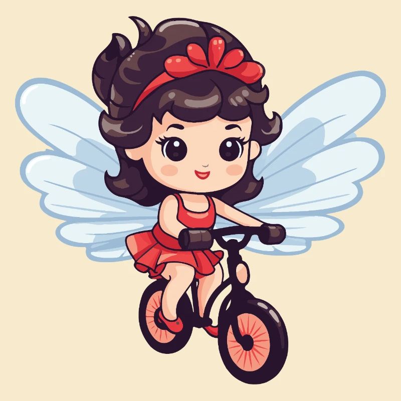 Fée mignon vélo bande dessinée