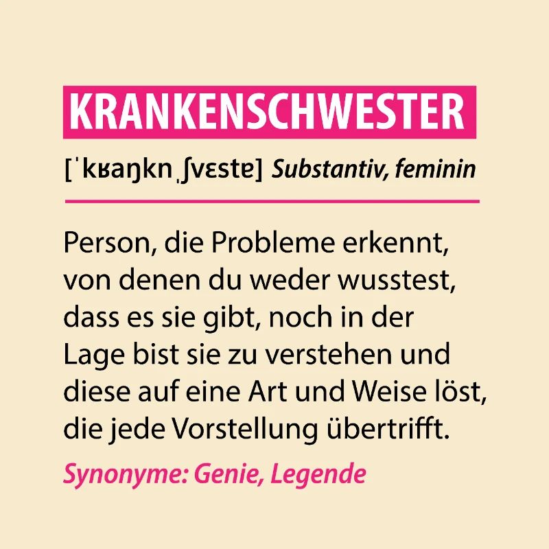 Lustige Krankenschwester Beruf Definition Geschenk
