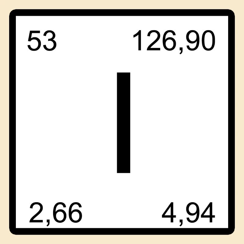 Élément d’iode Iode Symbole d’élément du tableau périodique
