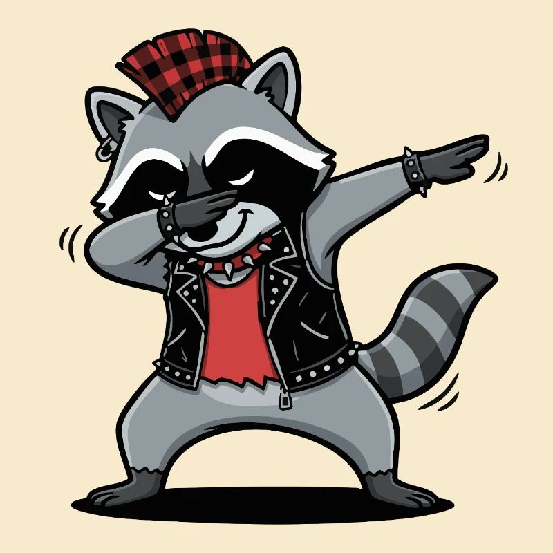 Punkrock Waschbär – DAB Move im Comic Style