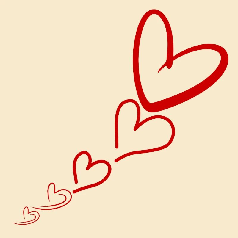 Linear Red Hearts