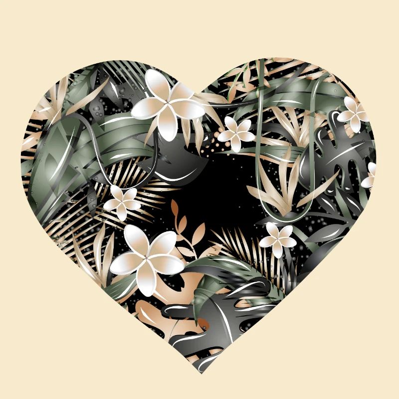 Exotic jungle heart with tropical pattern