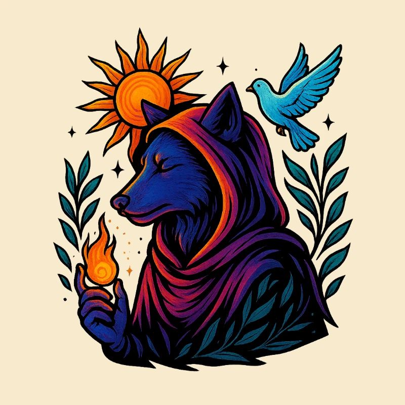 Flamme des Geistes – Kosmische Wolfskunst