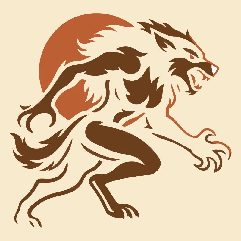 Brauner Wolf im Sturm