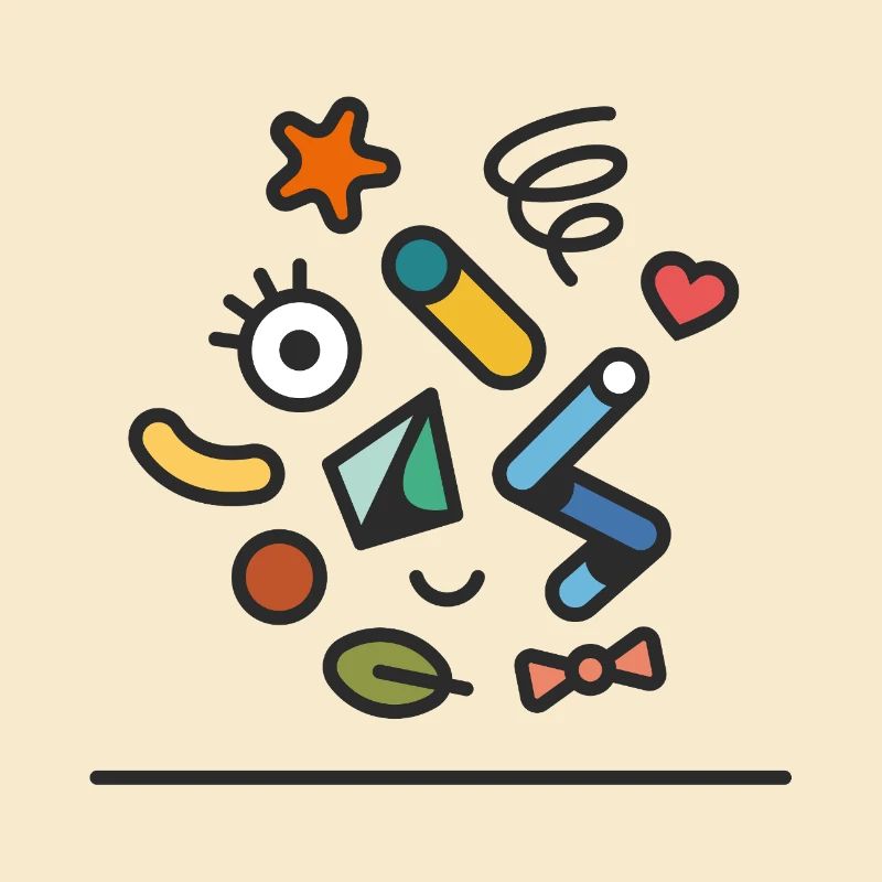 Doodle coloré abstrait Joyeux