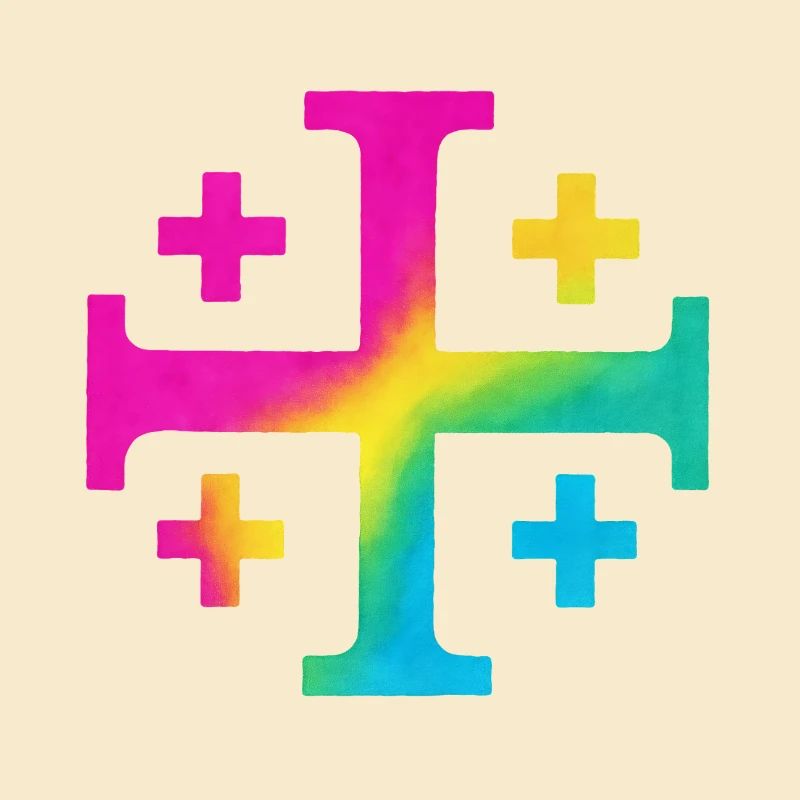 Croix de Kairos (Croix de Jérusalem) – Prairie fleurie