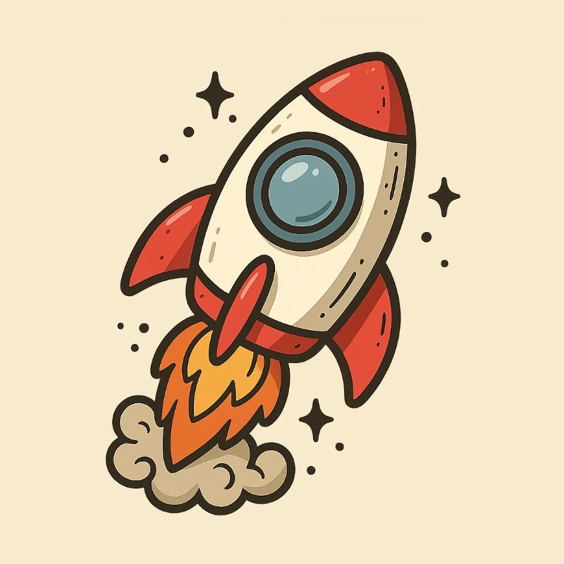 Fusée cartoon spatiale