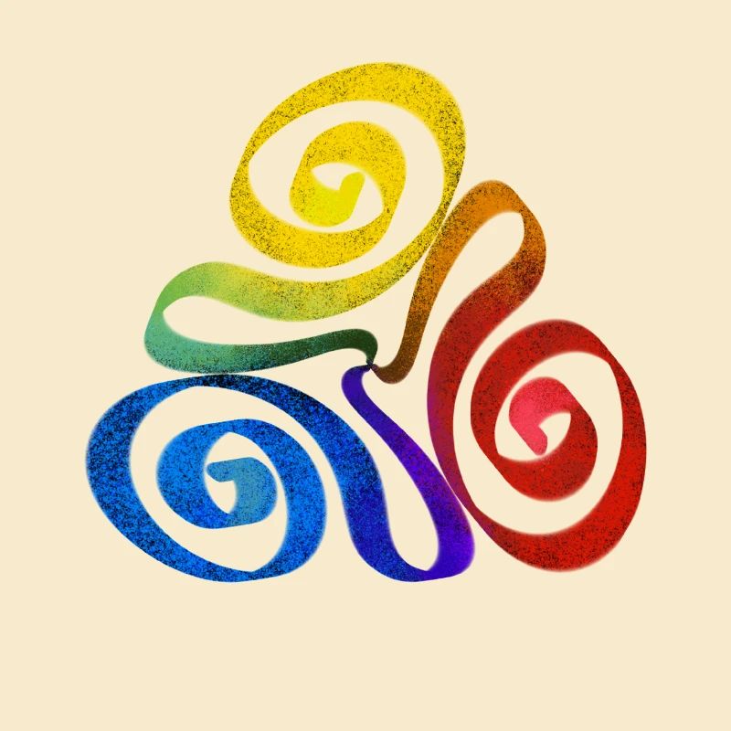 Spirale triangle arc-en-ciel