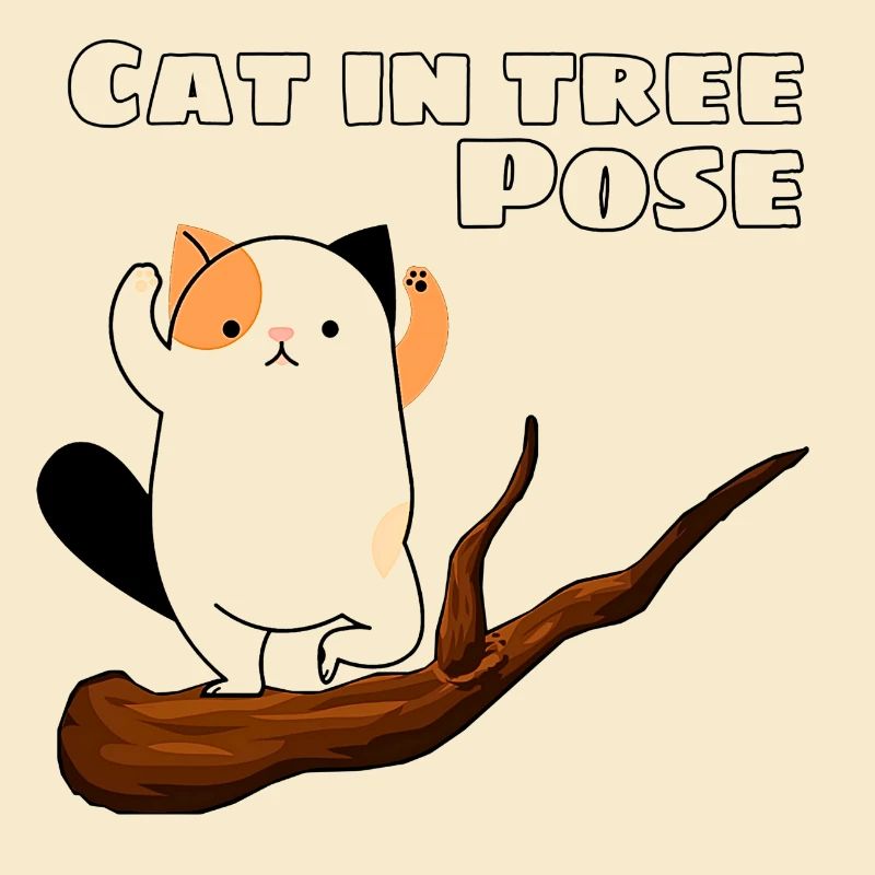 Katze in Baum-Pose