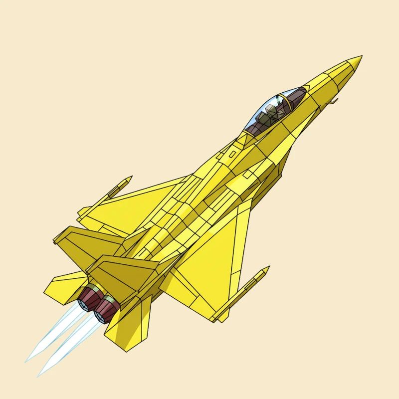 Yellow Jet Fighter Sketch