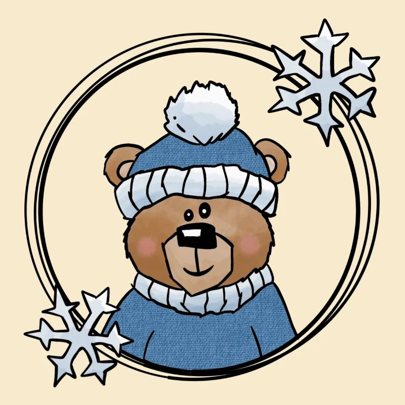 Winterbär in Blau