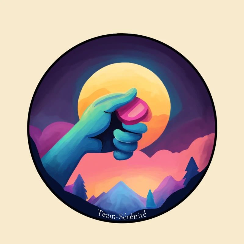 Blaue Hand hält einen Chip