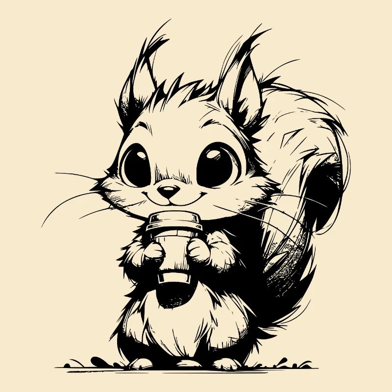 Waldbewohner mit Kaffee Waldrand Kaffeeklatsch