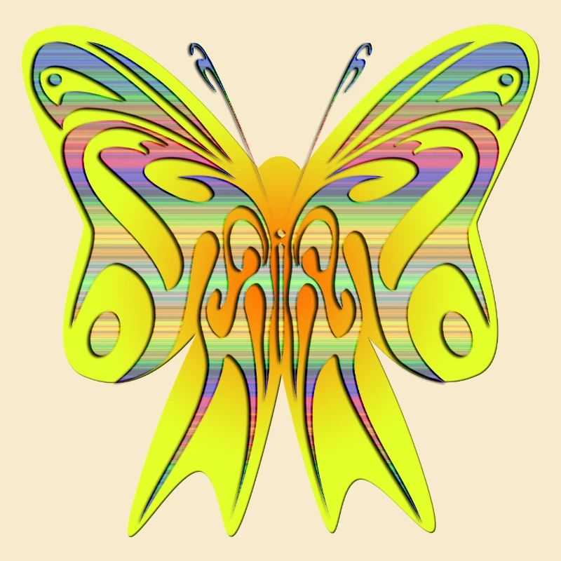 Papillon néon coloré sur l’arc
