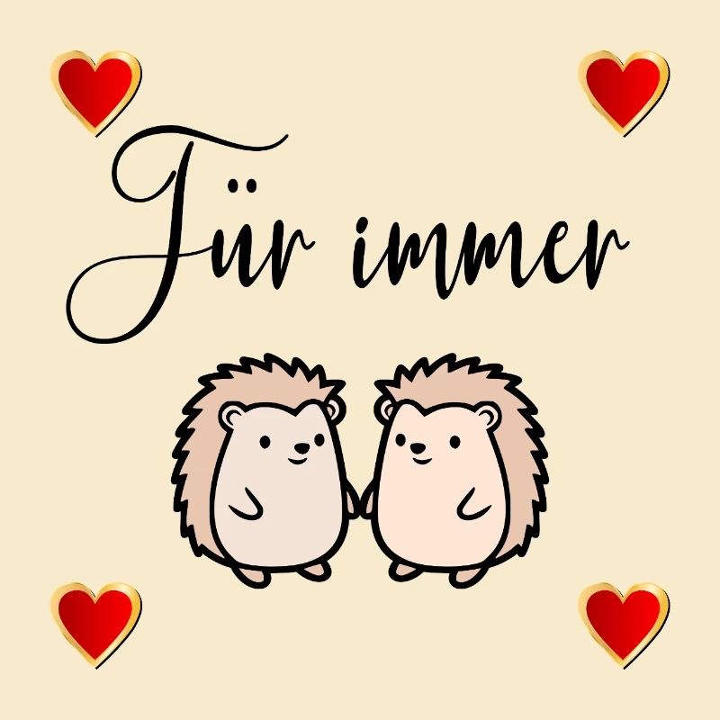Verliebtes Paar Igel Herzen