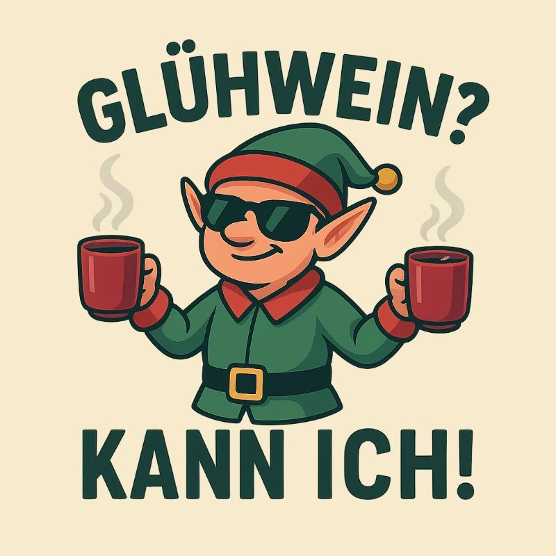 Glühwein Elf mit zwei Tassen
