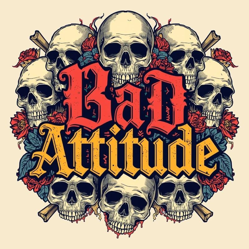 Bad Attitude Skull Roses