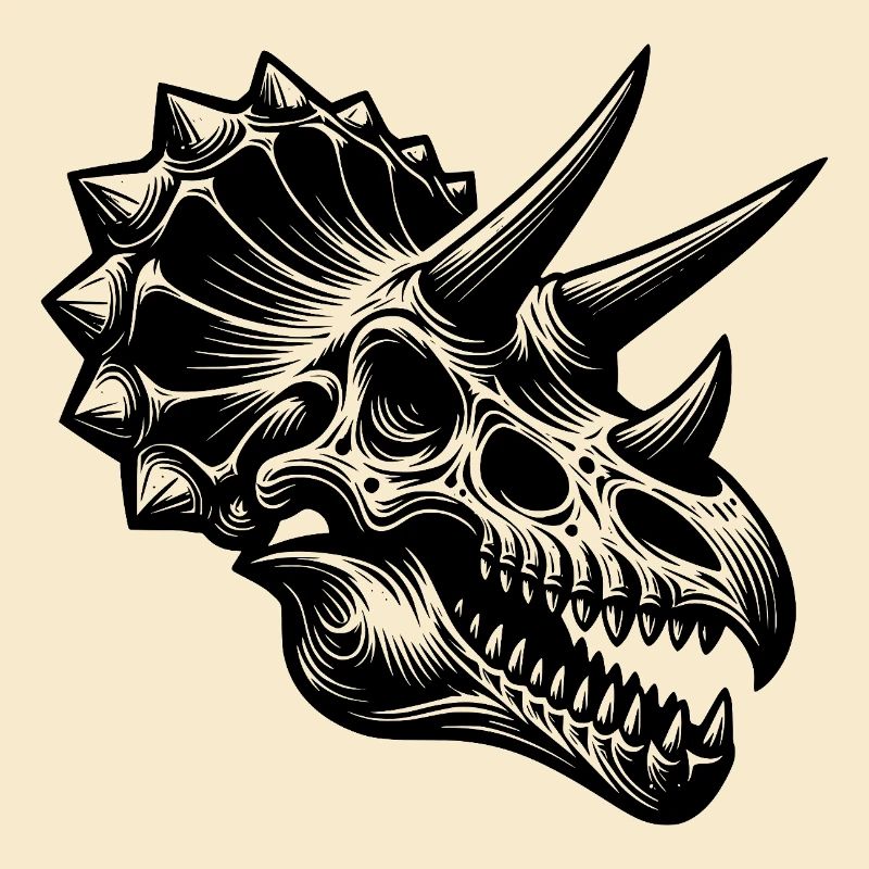 Dinosaur Triceratops Head Fossil Bone