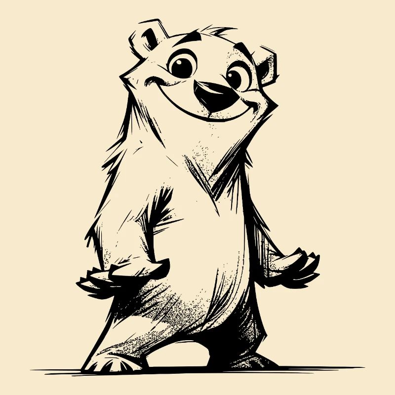 Un ours de dessin animé avec un charisme cool à câliner