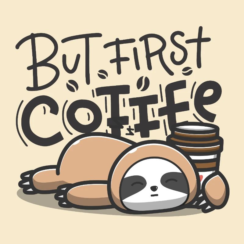 But First Coffee Sleeping Sloth