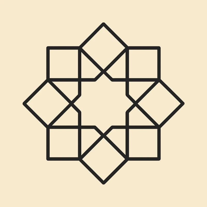 Geometric Square Star Circle Pattern