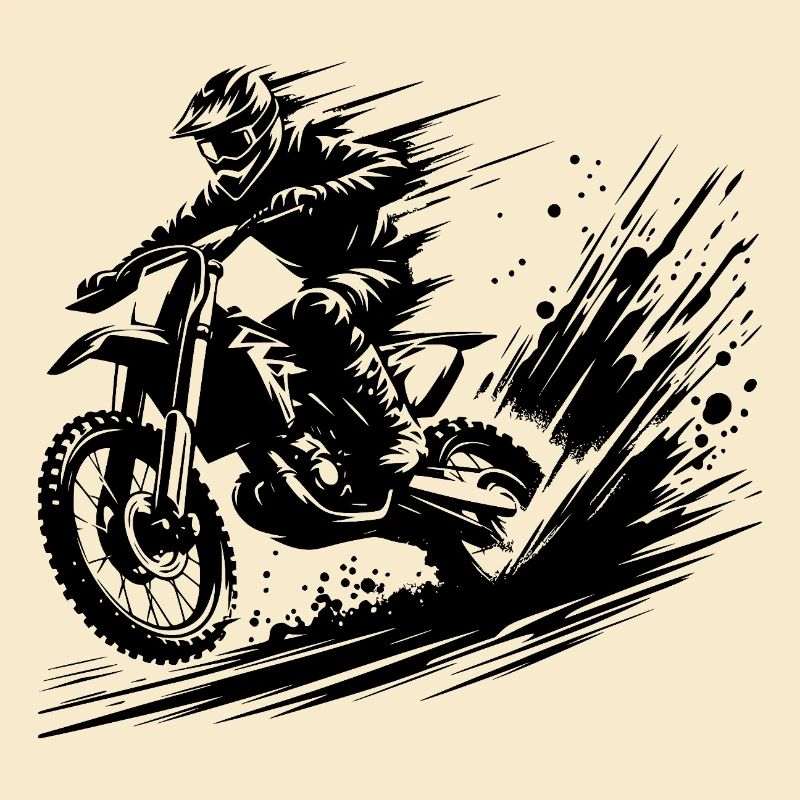 Scène dynamique de motos tout-terrain dans la boue