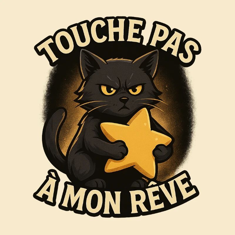 Chat noir étoile Touche pas mon rêve