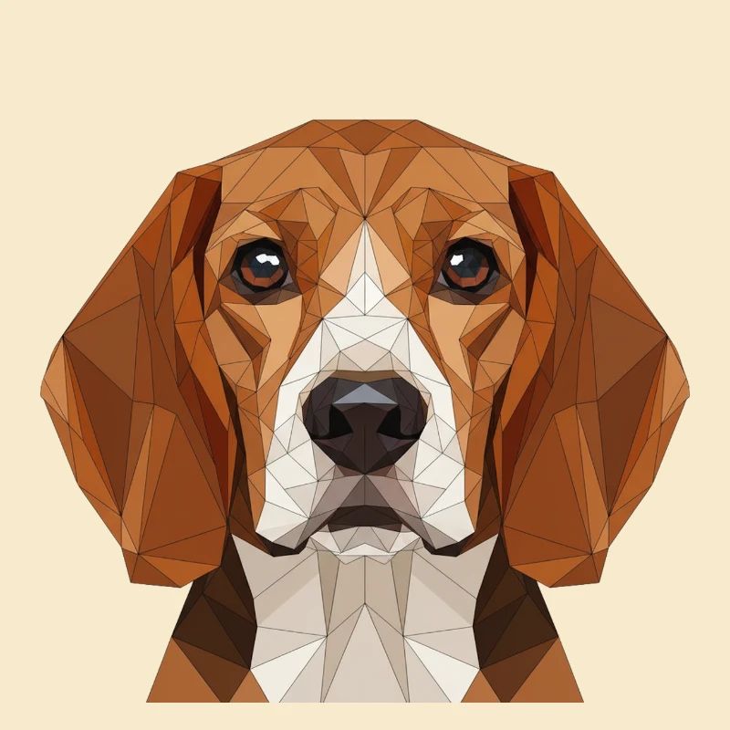 Portrait polygonal du Beagle