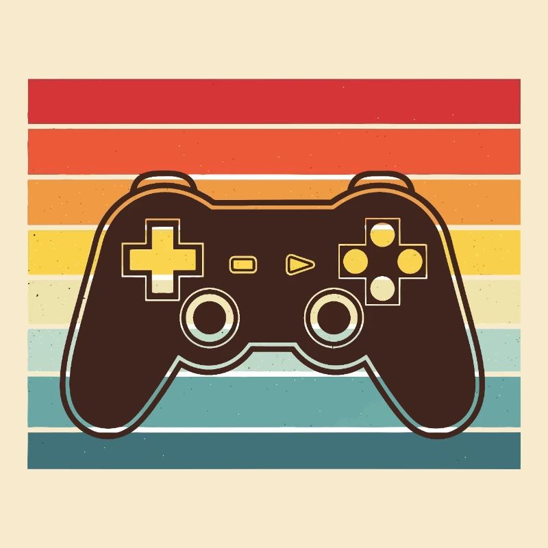 Manette rétro arc cielManette de Jeu Vidéo Vintage