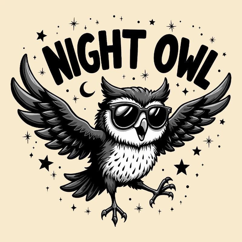 Chouette de nuit avec des lunettes de soleil