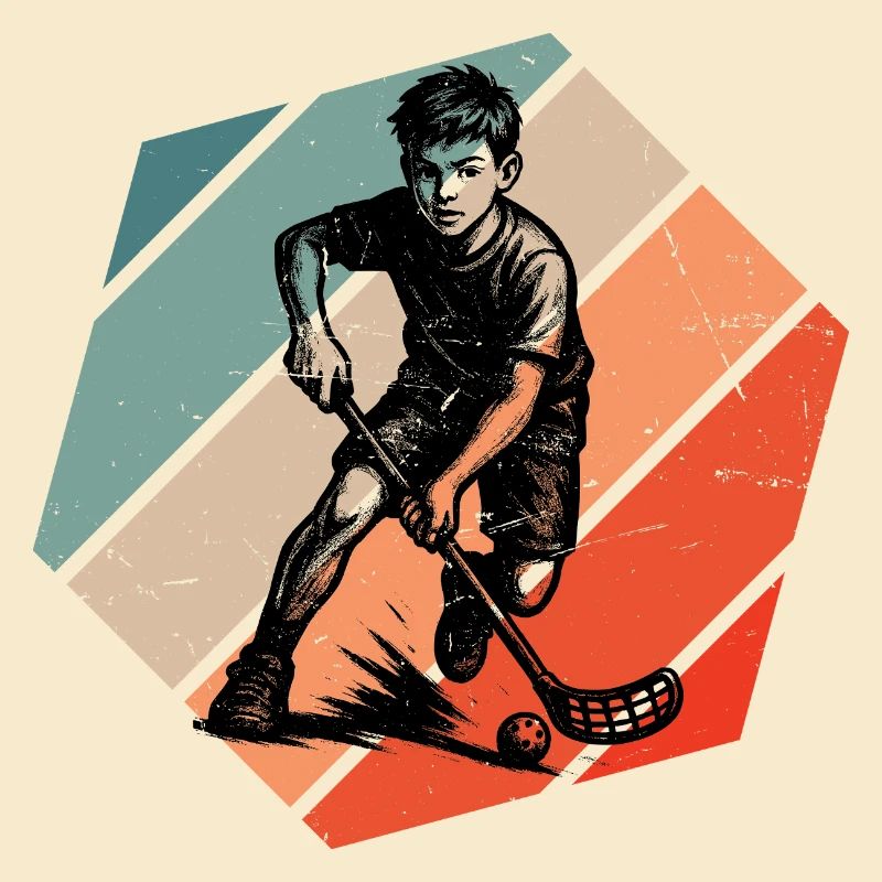 Modernes Floorball Artwork