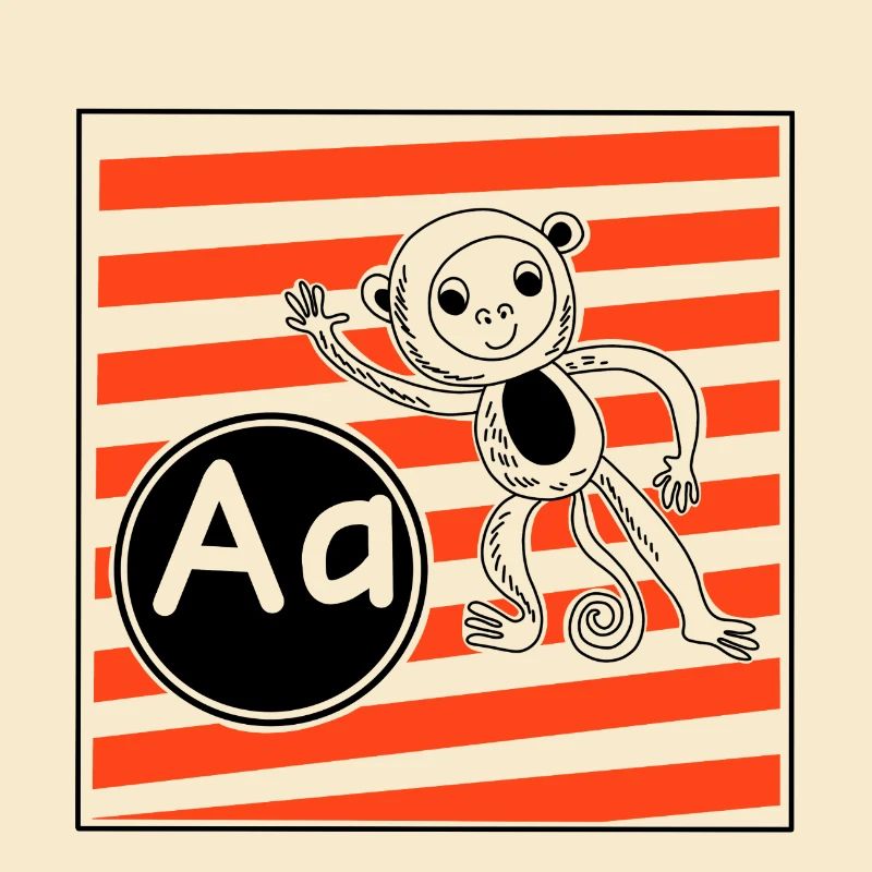 A pour Monkey Learning Letters à l’école primaire