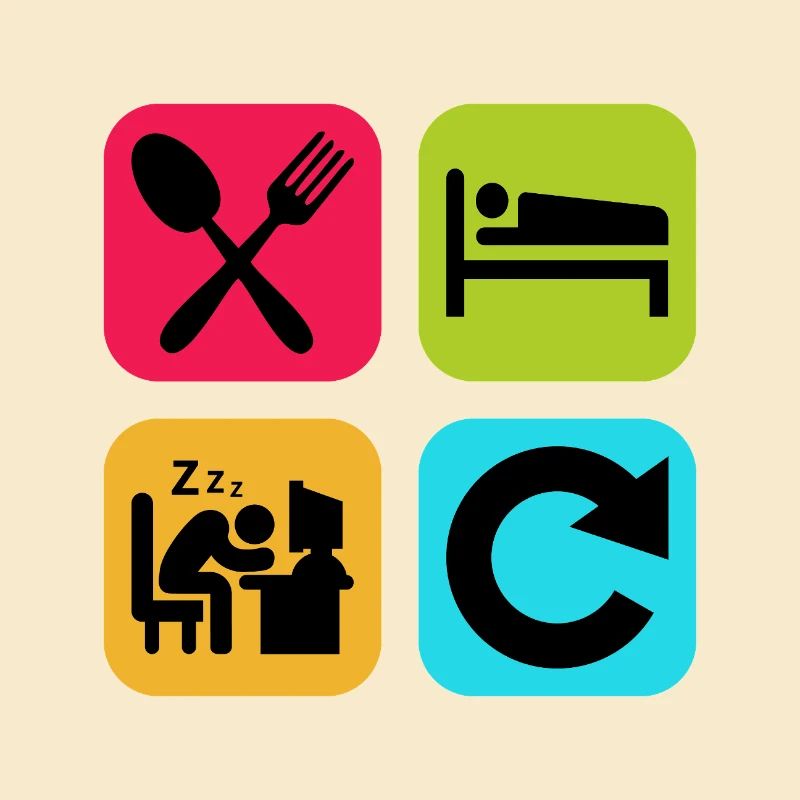 Eat Sleep Work Repeat Funny Quote Job
