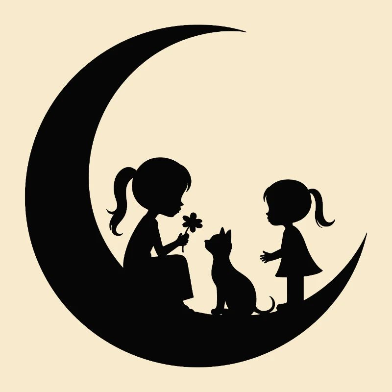 Silhouette de la Fêle Fleur sur la Lune