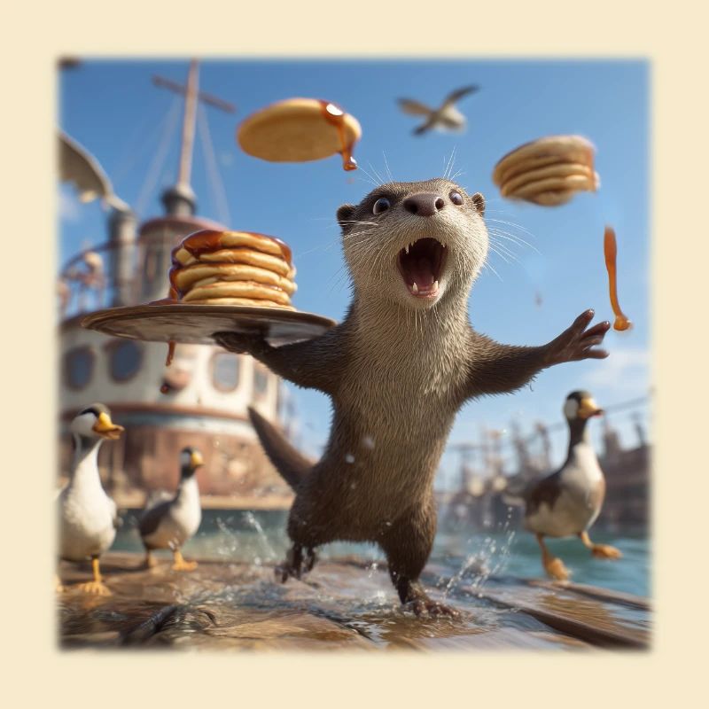 Lustiger Otter mit Pfannkuchen Chaos Design