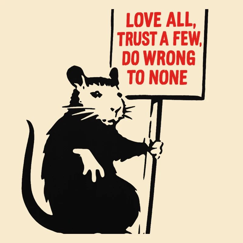 Rat avec pancarte de protestation