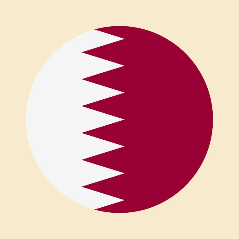 Drapeau rond du Qatar