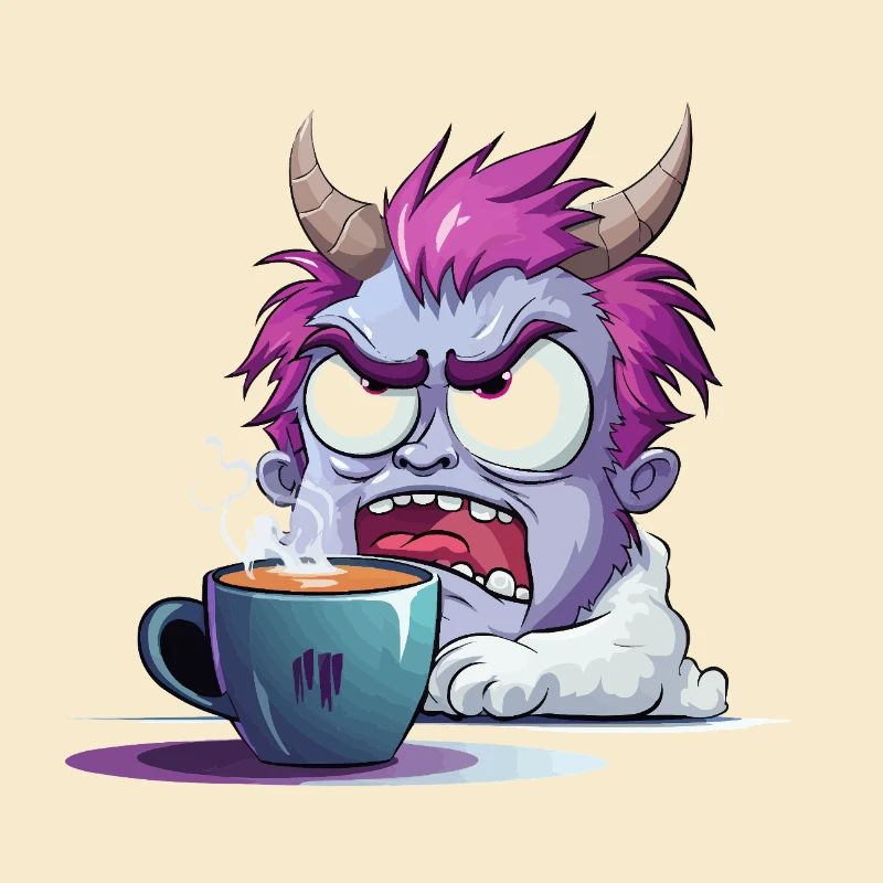 Coffee-mad monster