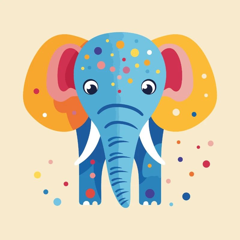 Confettis colorés d’éléphants