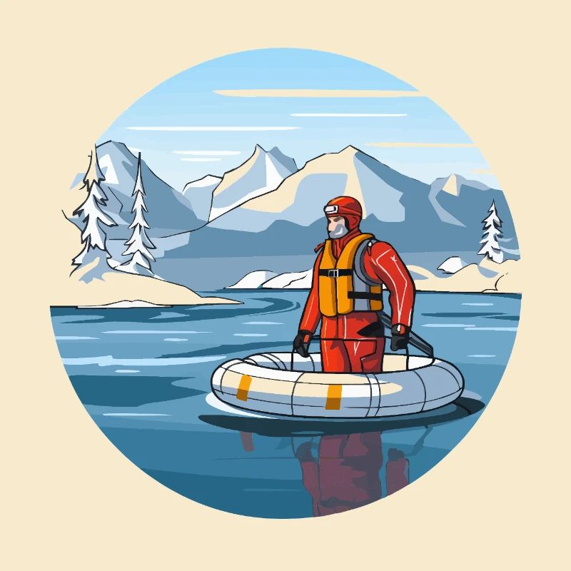 Sortie de sauvetage alpin dans le lac de glace