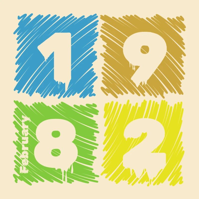44. Geburtstag Farbige Patches since 02/1982