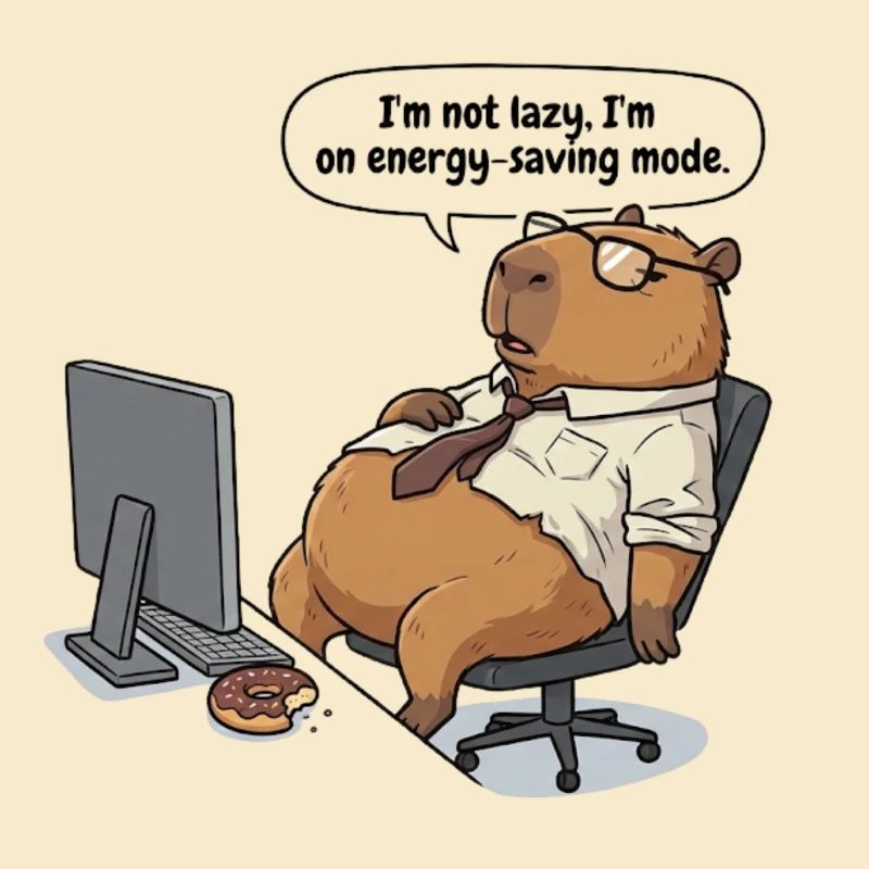 Castor capybara économe en énergie au travail