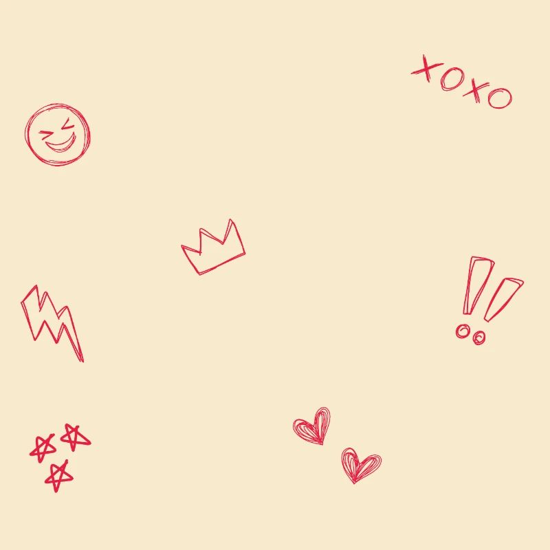 Herzkrone Doodle Pop Art