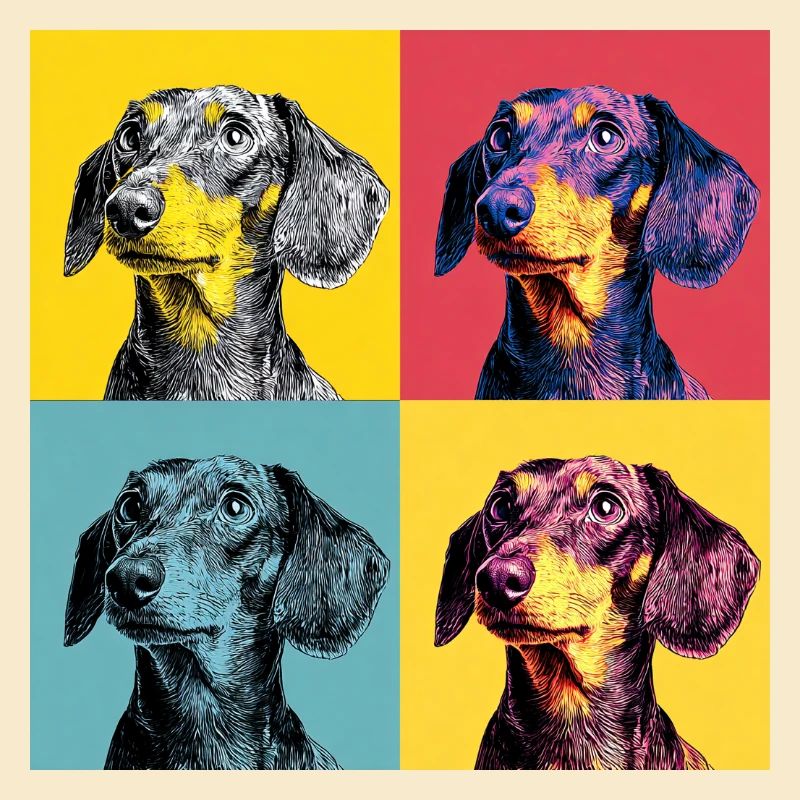 Pop Art Dachshund Quad