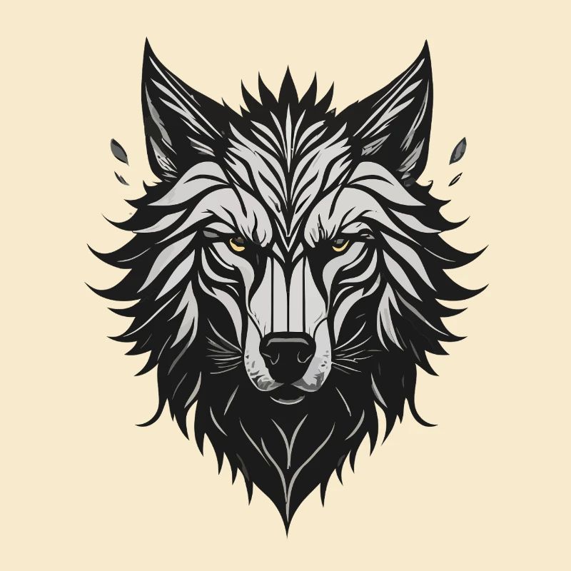 Nachtstilisierter Wolf