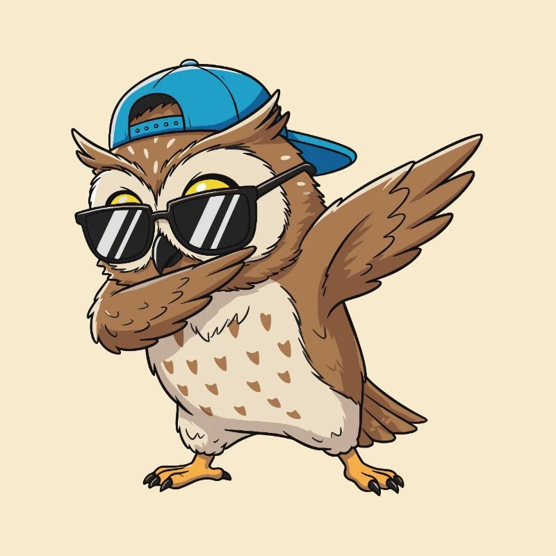 Dessins animés Cool Dab Owl Glasses