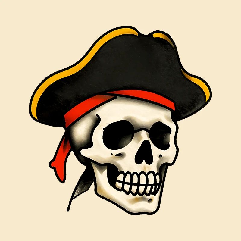 Klassischer Tattoo-Piratenschädel