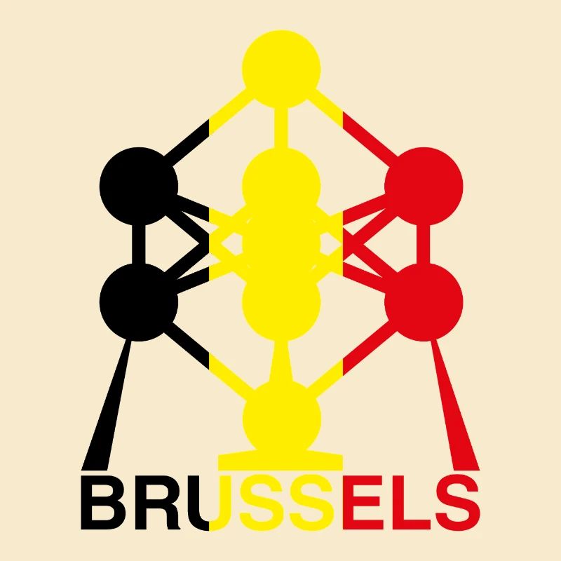 Atomium Brussels – Belgian Flag Colors Icon
