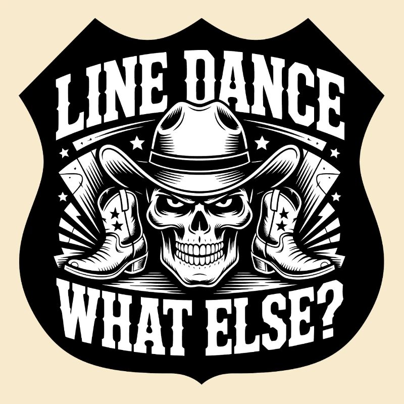 LineDance Schädel Cowboy Stiefel